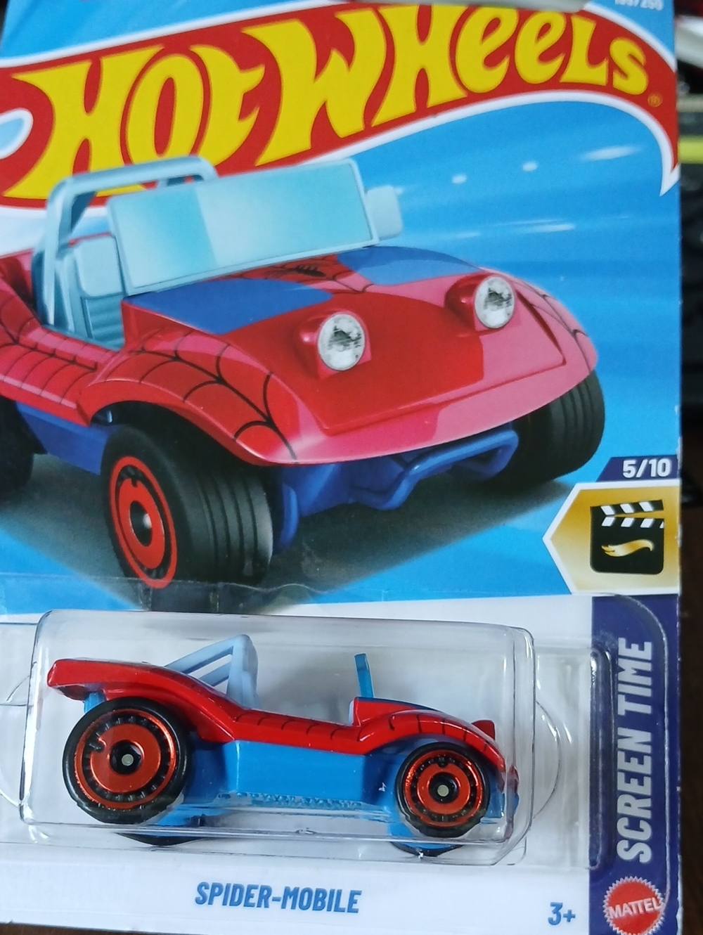 Hot Wheels Spider-Mobile Kids Toy Car - Red & Blue